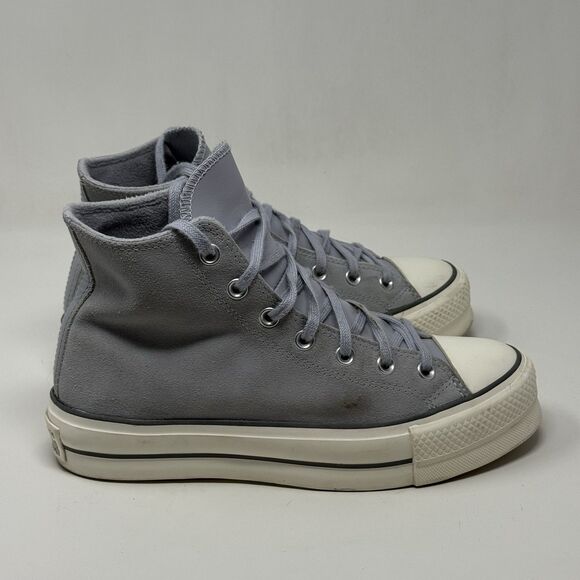 Converse All Star Chuck Lift Platform High Shoes Womens 9 Blue Gray Suede Retro - Picture 2 of 16